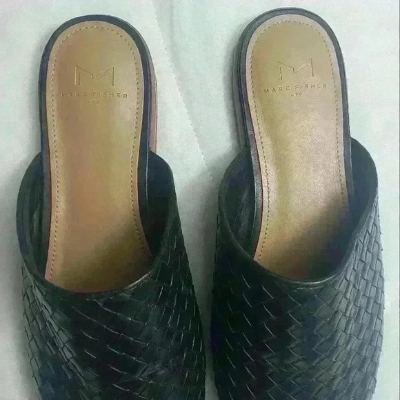 Marc Fisher LTD Womens Garren Woven Mules Slip On Pointed Toe Black Size 7.5M - Picture 6 of 12